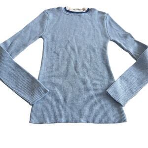 Mi Mi Sol  Girls Blue Ribbed Wool Long Sleeve Sweater Size 12